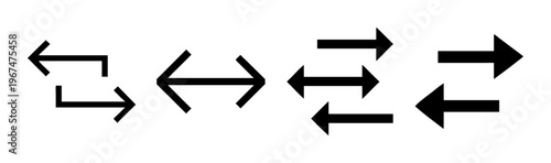 Collection of arrow icons showing direction, movement, and alignment in various styles.