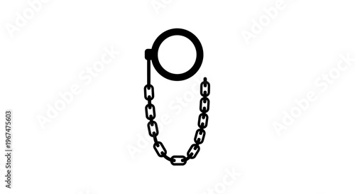 Monocle with chain, a classic optical device for single-eye vision, elegant and vintage accessory.