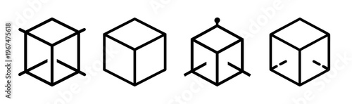 Geometric cube outlines showing 3D modeling and wireframe concepts