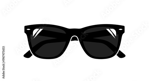 Stylish black sunglasses with dark lenses on a white background.
