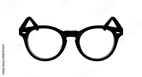 Stylish black framed glasses with unique cat ear design.