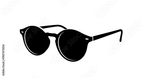 Stylish black sunglasses with round lenses, a classic accessory for sun protection and fashion.