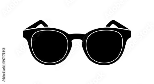 Stylish black sunglasses with round lenses on a white background.