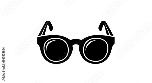 Stylish black sunglasses with round frames, a classic accessory for sun protection and fashion.