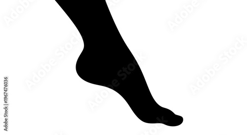 Silhouette of a human foot on a white background.
