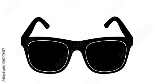 Black sunglasses isolated on a white background, a classic accessory for sun protection and style.
