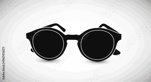 Stylish black round sunglasses with white outline on a clean background.