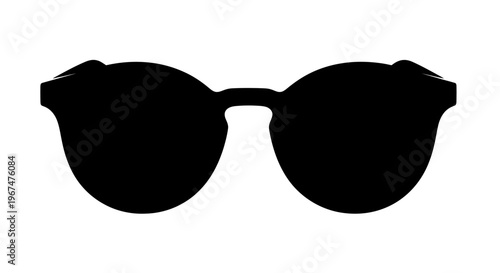 Black sunglasses isolated on a white background, a classic accessory for sun protection and style.