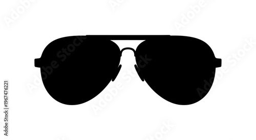 Classic aviator sunglasses silhouette, iconic eyewear design.