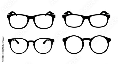 Collection of various eyeglasses and spectacles for vision correction.