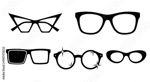 Collection of various eyeglasses and spectacles designs.
