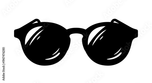 Stylish Black Sunglasses Icon for Summer and Fashion.