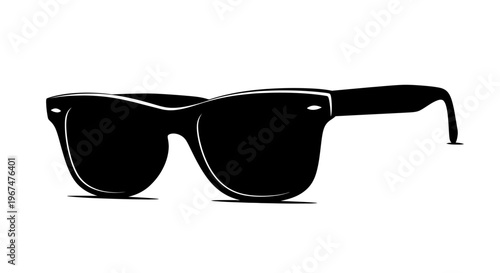 Stylish Black Sunglasses Isolated on a Clean White Background.