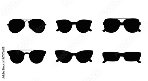 Stylish Sunglasses Silhouettes Collection Diverse Eyewear Designs.