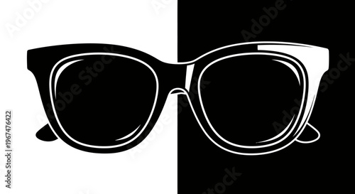 Stylish Sunglasses with Black and White Contrast Design.