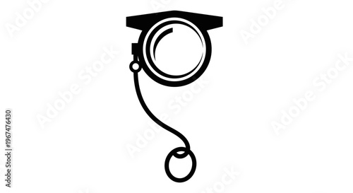 Elegant Monocle with Chain and Ring Accessory.