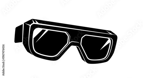 Stylish black and white 3D glasses for immersive entertainment.