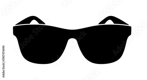Stylish black sunglasses isolated on a white background, perfect for summer and fashion designs.
