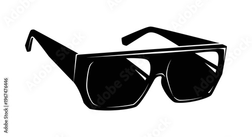 Stylish black sunglasses isolated on a white background.