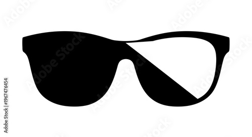 Stylish black and white sunglasses with a unique split lens design.