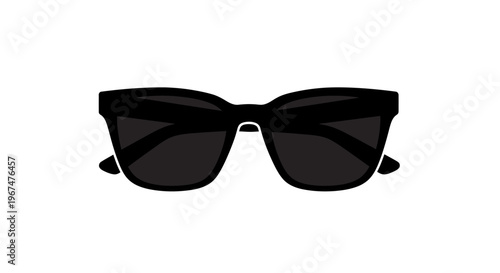 Stylish Black Sunglasses Isolated on a White Background.