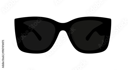 Stylish Black Sunglasses Isolated on White Background.