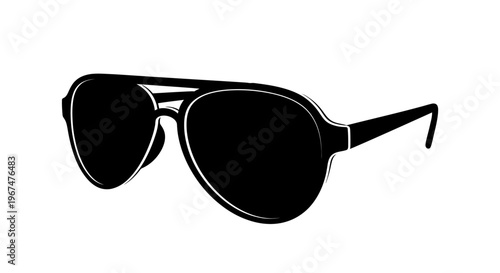 Stylish black aviator sunglasses on a clean white background.