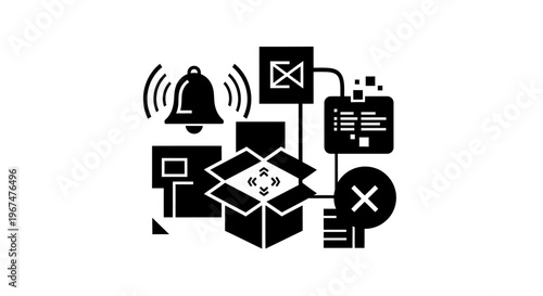 System processes and notifications with alerts and software management.