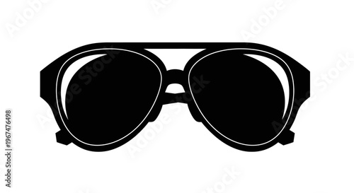 Stylish black aviator sunglasses with dark lenses.