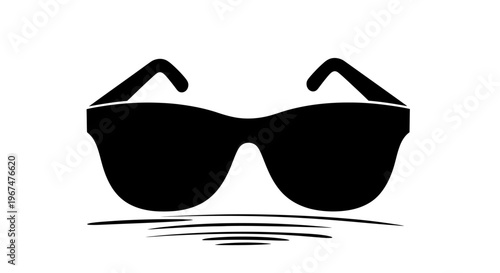Stylish black sunglasses with a sleek design on a white background.