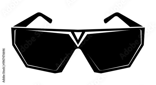 Stylish black sunglasses with a unique geometric design.