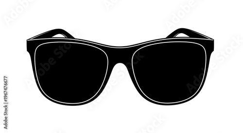 Stylish black sunglasses with dark lenses for sun protection.