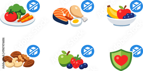 Healthy eating concepts illustrating balanced nutrition for well-being and a strong heart