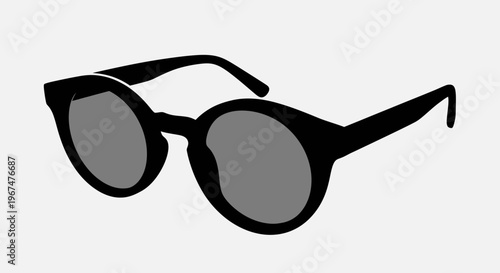 Stylish black sunglasses with dark lenses on a clean white background.