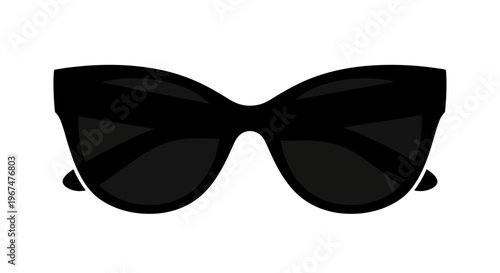 Stylish black sunglasses with dark lenses on a white background.