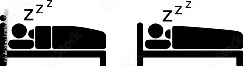 Two people sleeping peacefully in different bed styles.