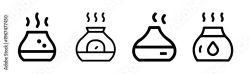 Aromatherapy essential oil diffusers emitting steam, promoting relaxation and wellness.