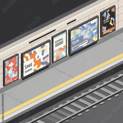 Subway Platform Art - A Series of Modern Posters.