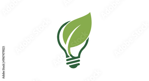 Green leaf inside a light bulb symbolizing eco-friendly energy and ideas.