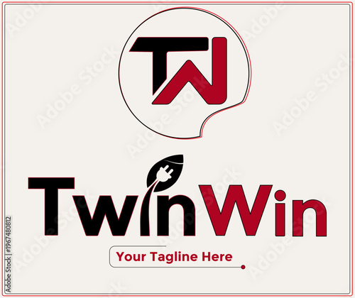(Tw) Twin Win logo design for compnay logo use barnd showroom look will quality-full. Vector logo design illustration logo design