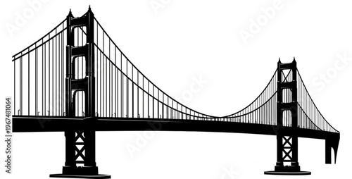 Bridge silhouette (Golden Gate style)  SILHOUETTE VECTOR