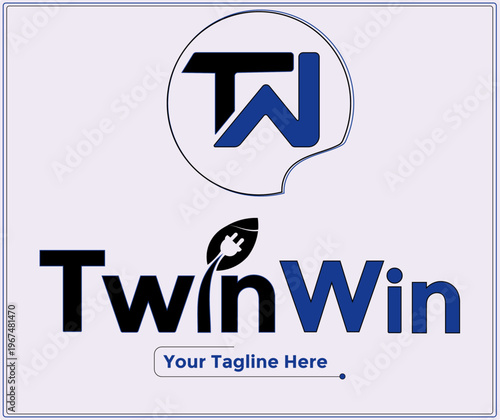 (Tw) Twin Win logo design for compnay logo use barnd showroom looc will quality-full. Vector logo design illustration logo design  