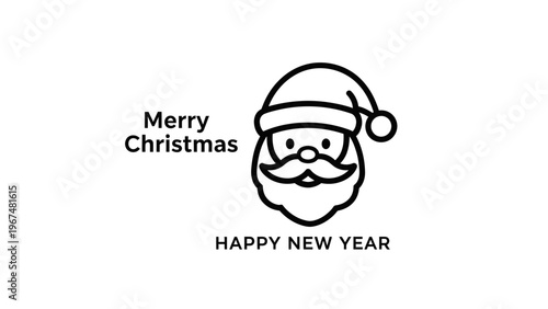 Christmas santa claus face icon design for holiday season greeting
