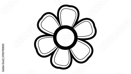 Stylized floral illustration with bold outlines perfect for design projects