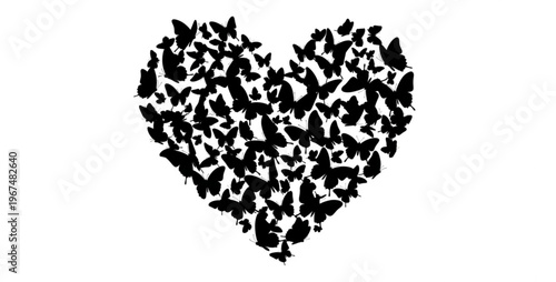 Butterfly swarm forming heart  SILHOUETTE VECTOR
