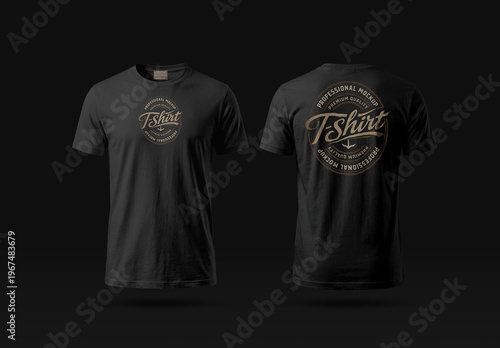 T-Shirt Mockup - Front & Back View (2 Isolated Shirts)