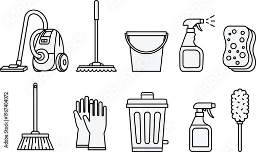 Cleaning supplies and tools vacuum