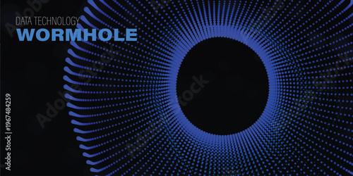 Deep space vortex visualizing wormhole data structure