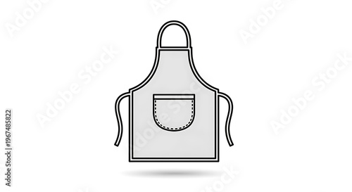 Minimalist kitchen apron vector icon isolated on white background
