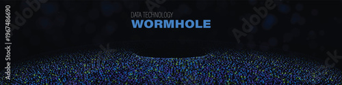 Abstract space background filled with wormhole data